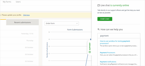 Documentation Support Panel