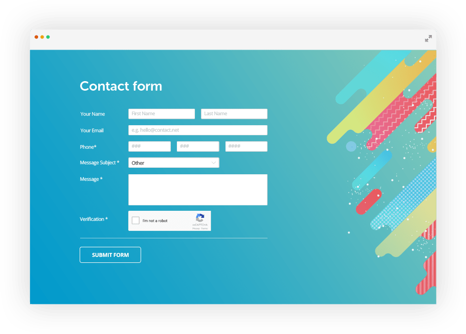 Secure contact form example